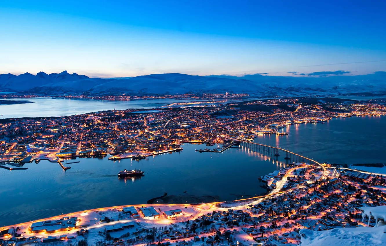 Photo wallpaper evening, Norway, Tromsø