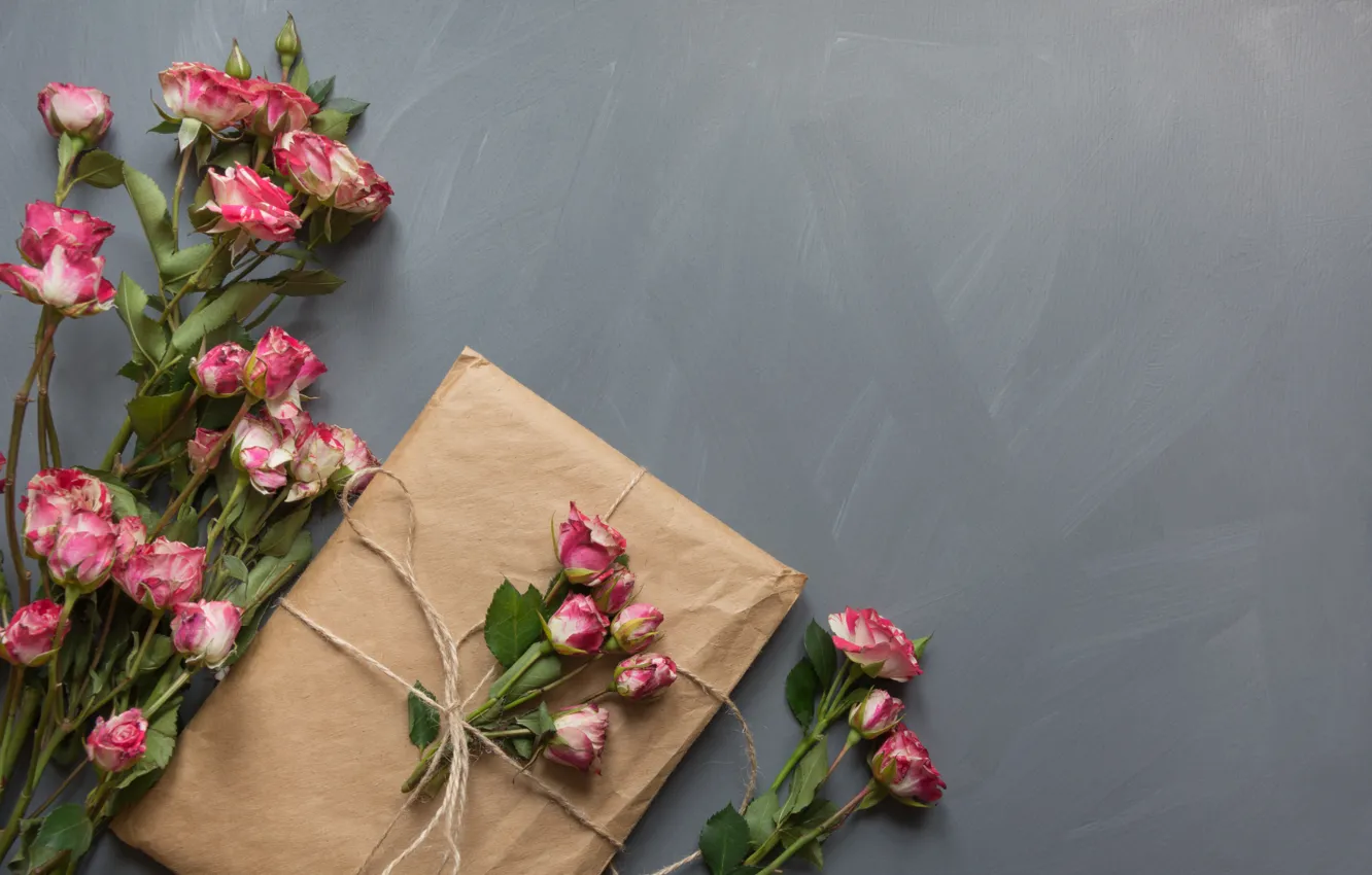 Photo wallpaper gift, roses, bouquet, Lazhko Svetlana