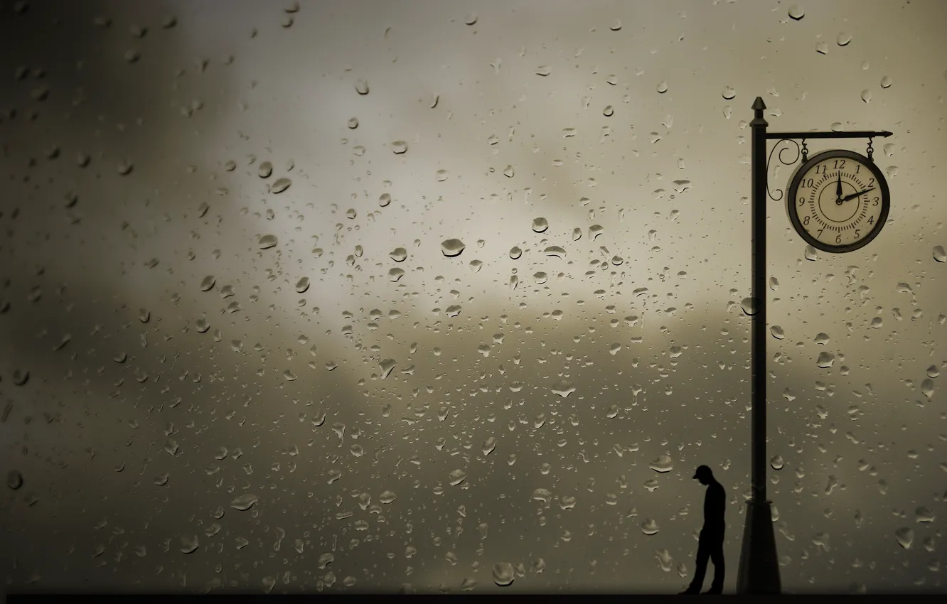 Photo wallpaper drops, watch, people, waiting