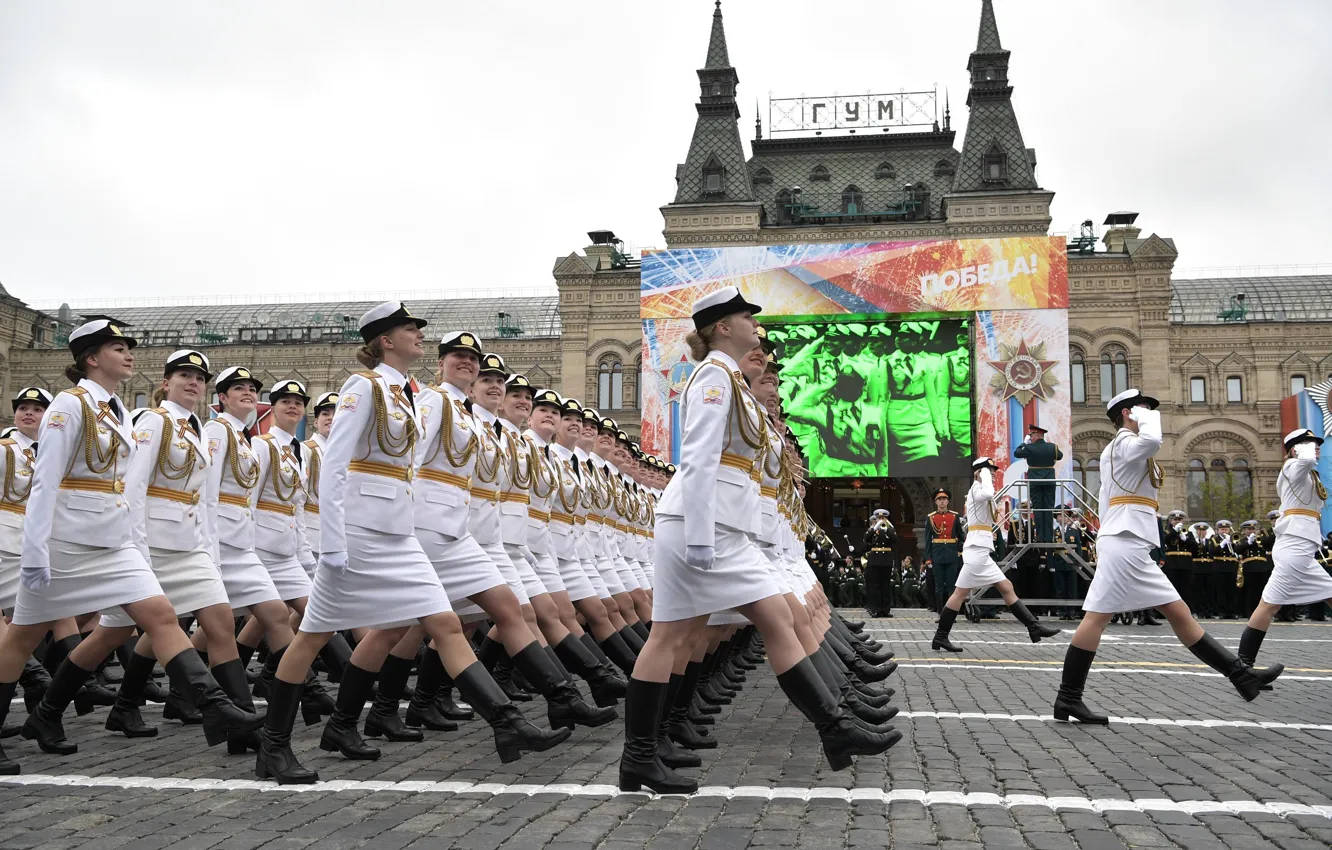 Photo wallpaper victory day, parade, red square, Russia, military, defense, May 9, cadets