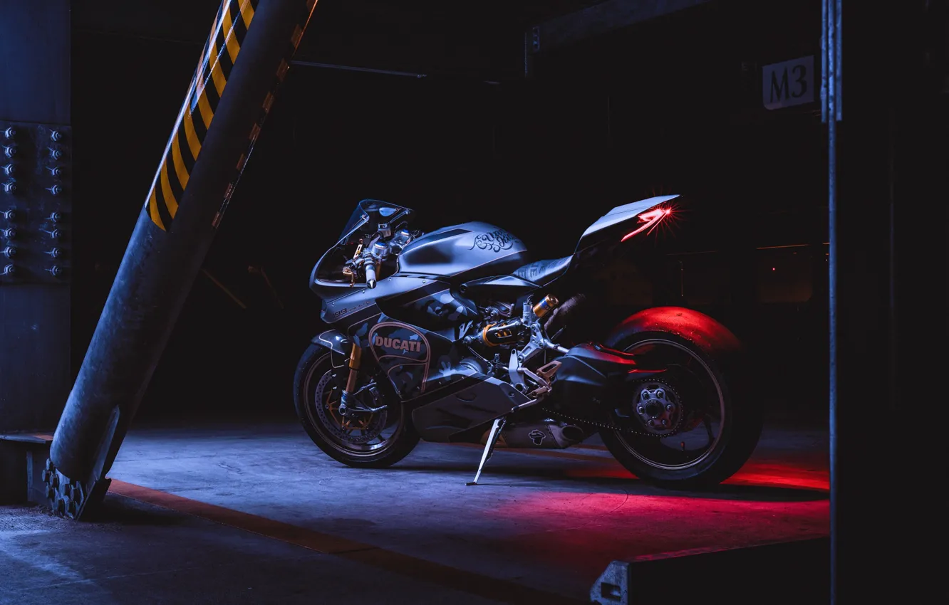 Photo wallpaper Ducati, sportbike, dark background, Panigale 1199, Ducati panigale 1199 s