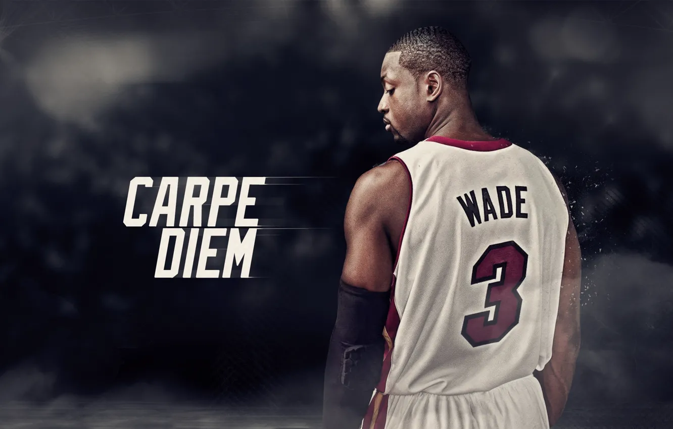 Photo wallpaper Basketball, NBA, Miami Heat, Player, Famous Stars Dwayne Wade