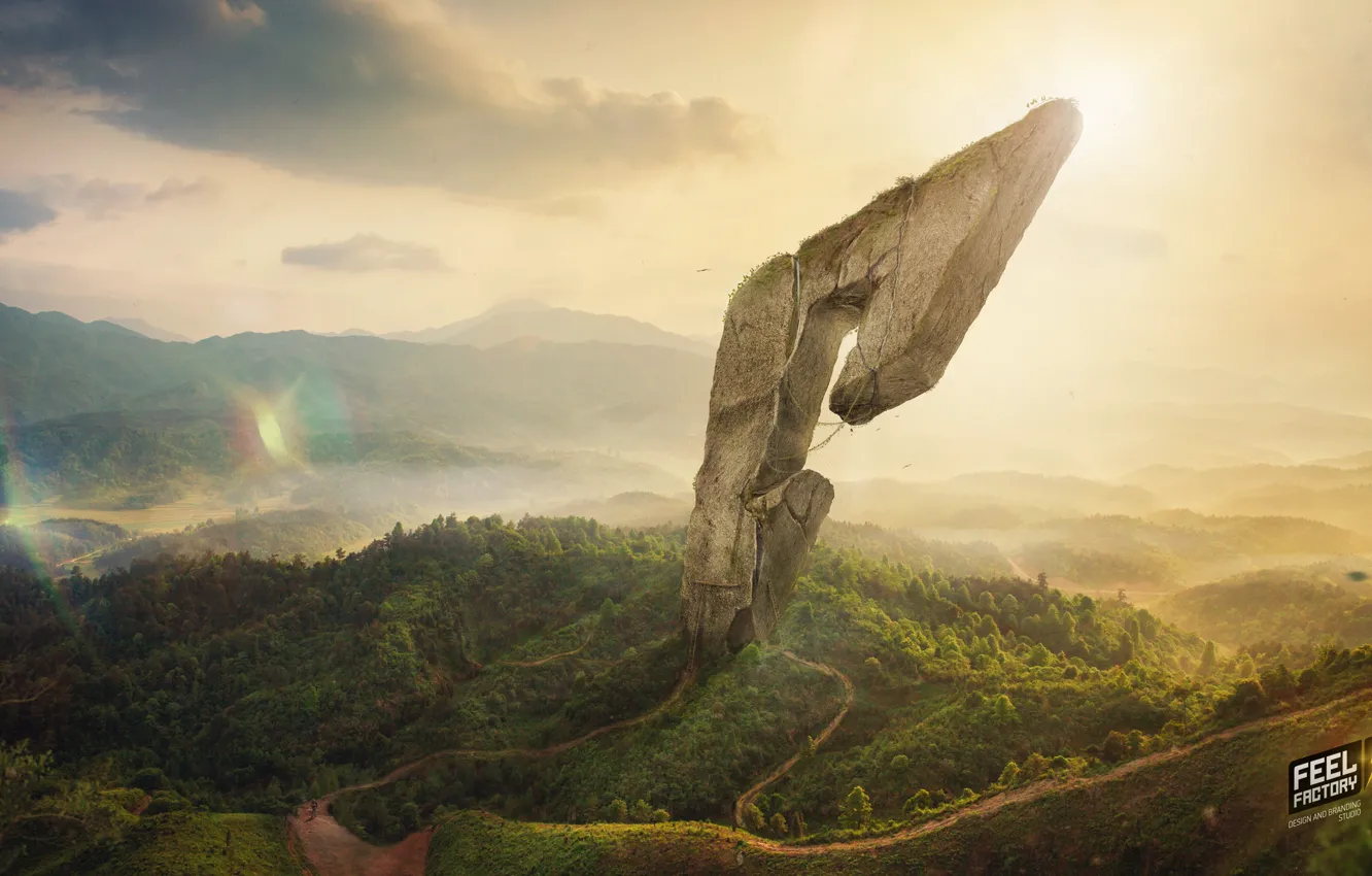 Photo wallpaper green, hard, style, sun, factory, work, PRO, Feel