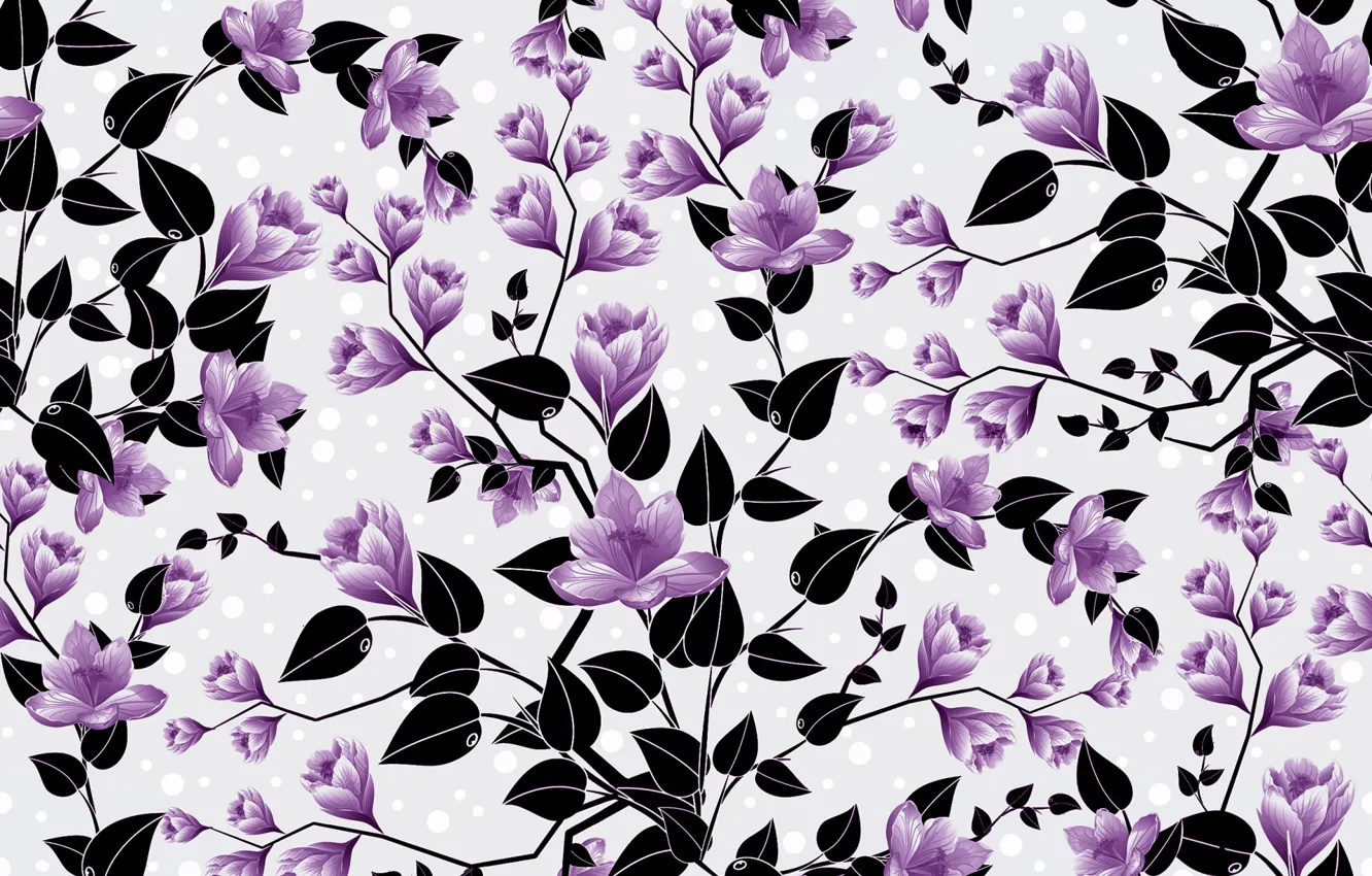 Photo wallpaper flowers, background, pattern, buds, background, pattern, floral