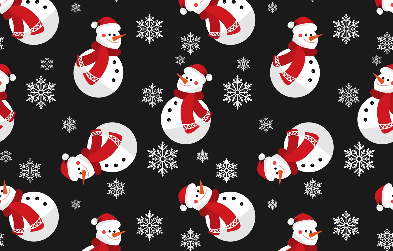 Photo wallpaper decoration, background, New Year, Christmas, snowman, Christmas, winter, background