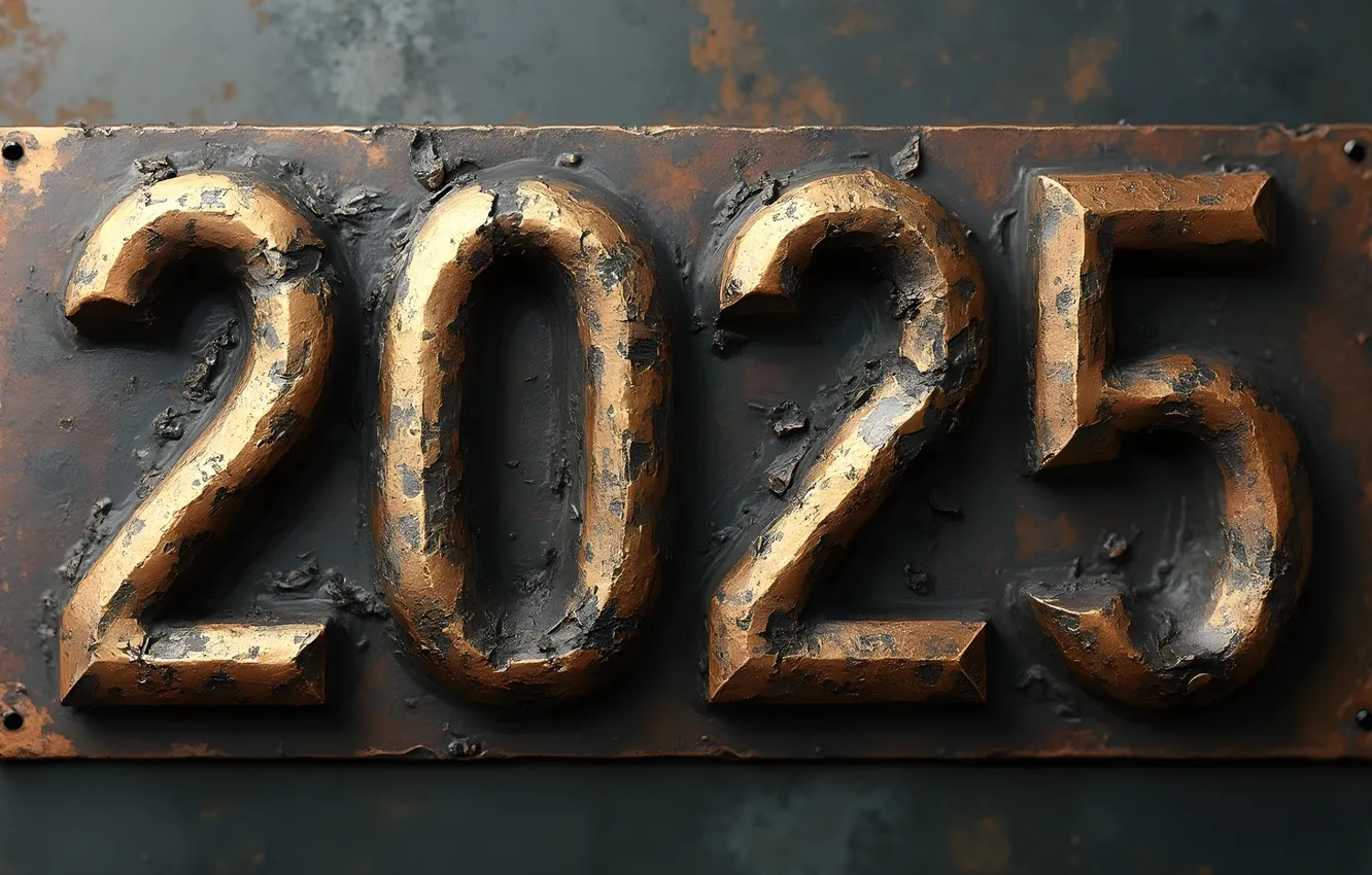 Photo wallpaper plate, new year, figures, 2025