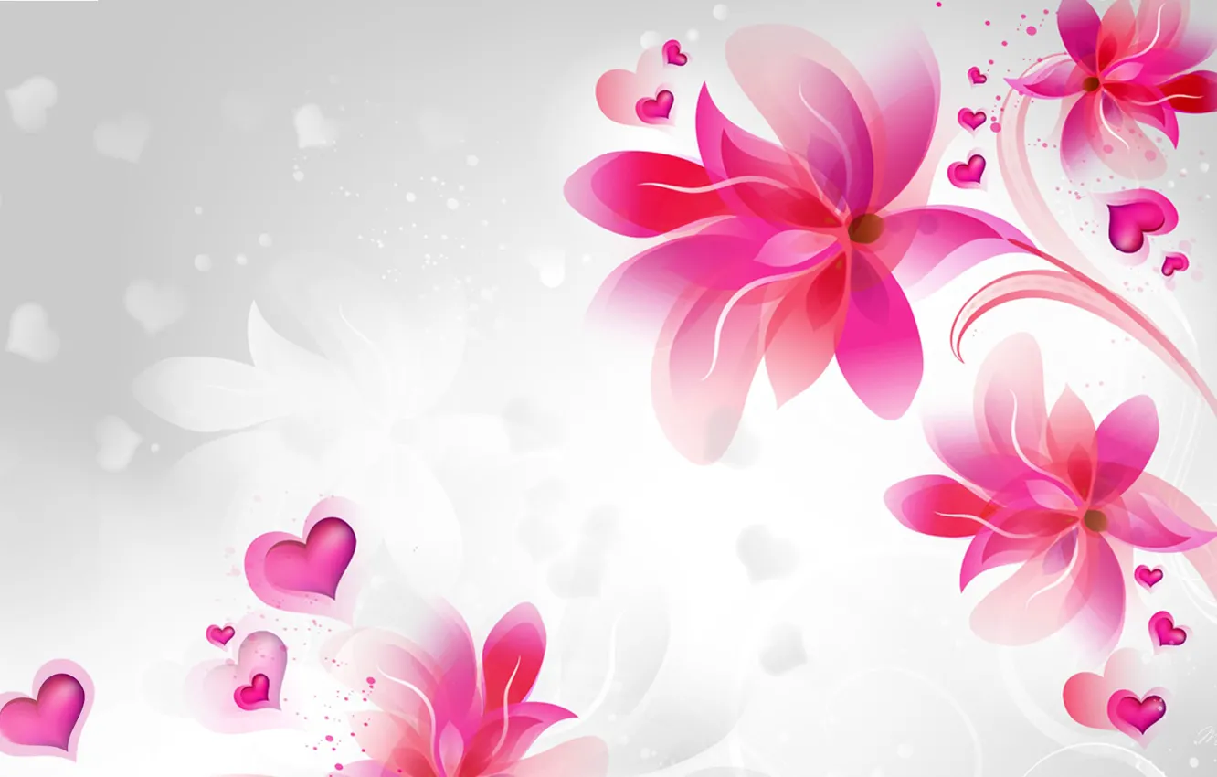 Photo wallpaper flowers, collage, heart, Valentine's day