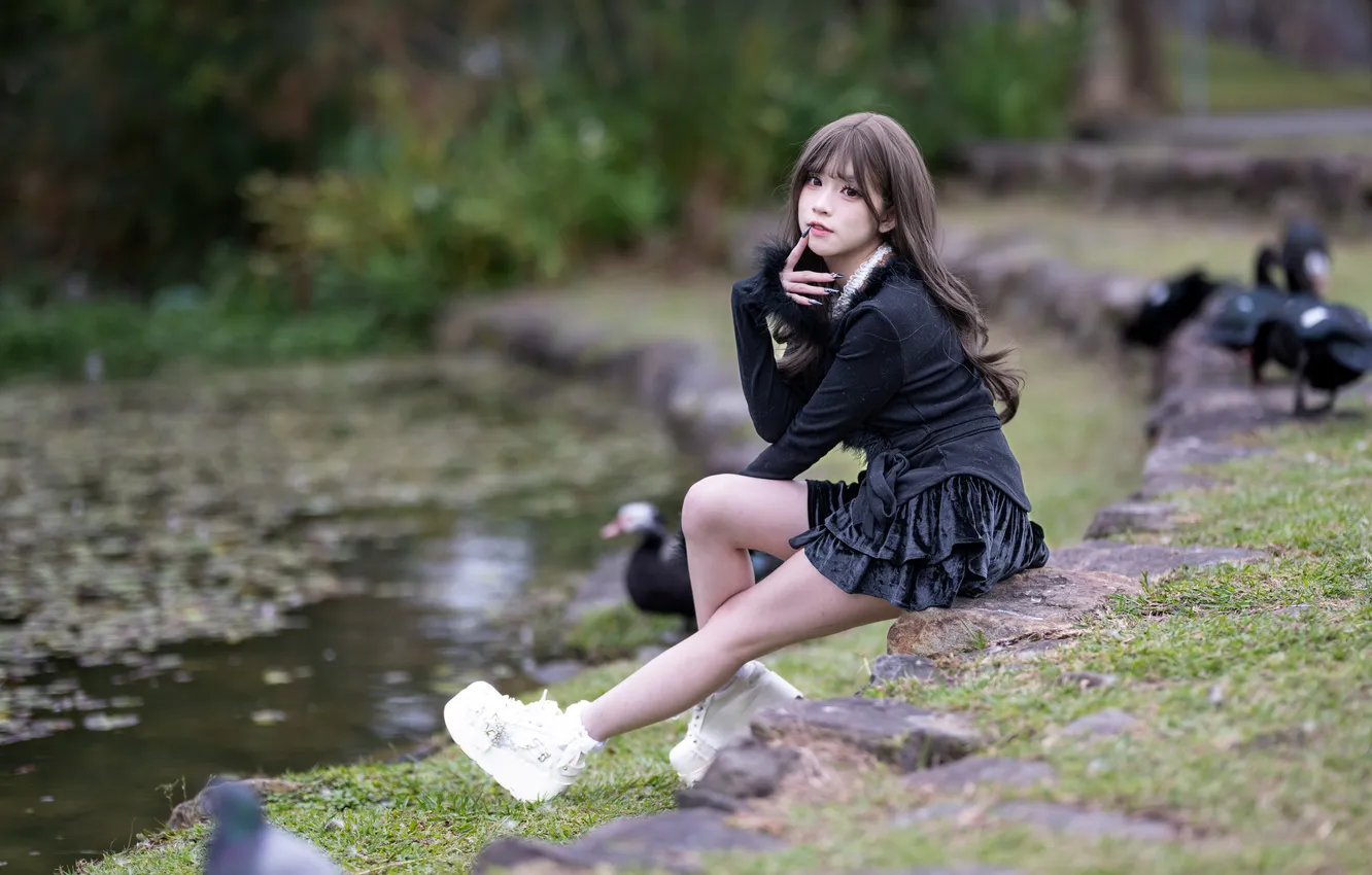 Photo wallpaper girl, legs, Asian