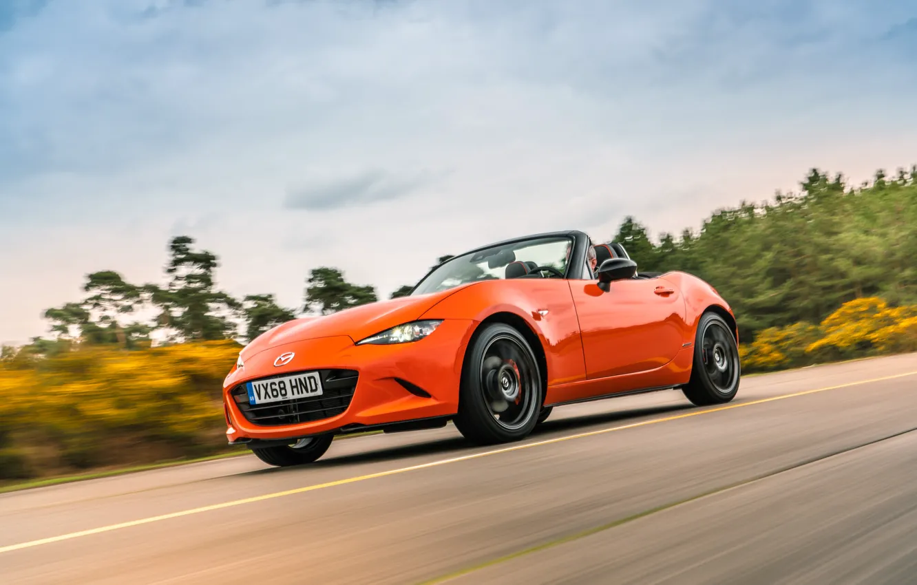 Photo wallpaper road, speed, Mazda, MX-5, Mazda mx-5, 30th Anniversary Edition, 2019, Mazda MX-5 30th Anniversary Edition