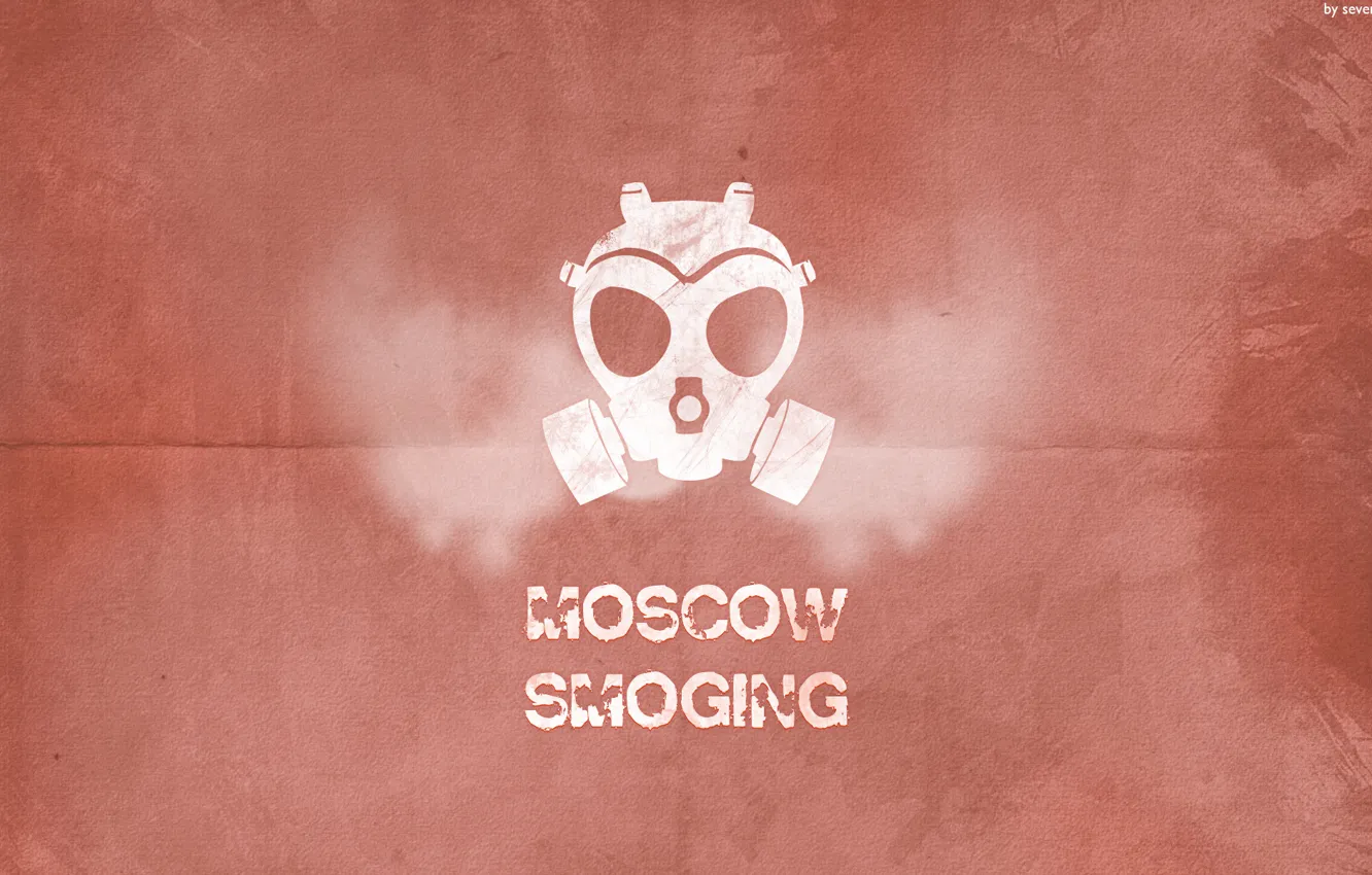 Photo wallpaper red, Moscow, smoging, respirator