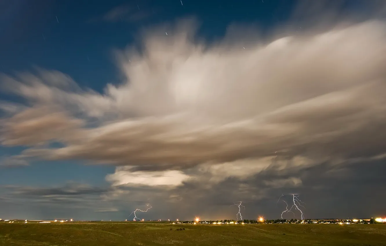 Photo wallpaper the storm, clouds, lightning, 151