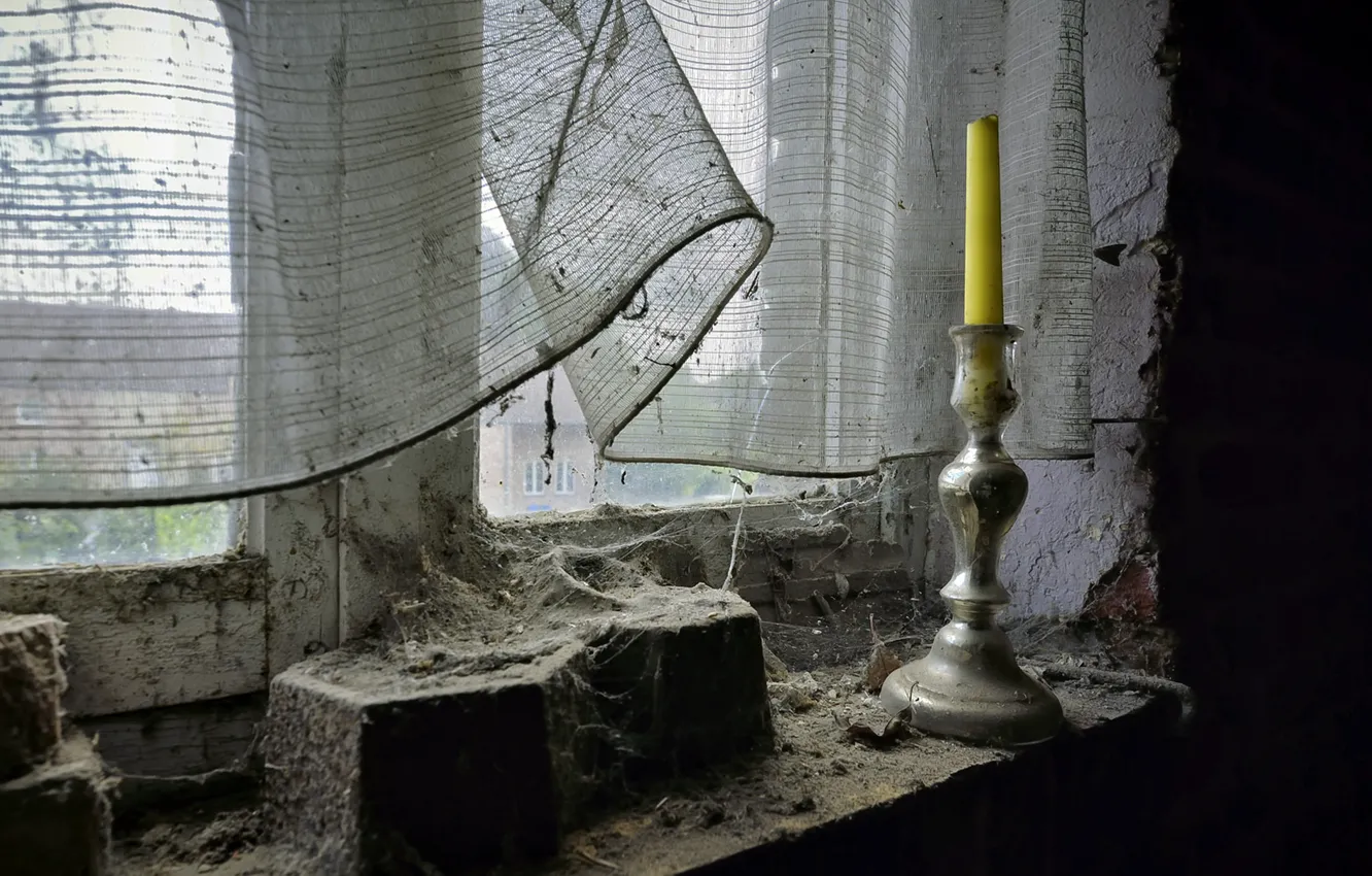 Photo wallpaper candles, window, naturalism