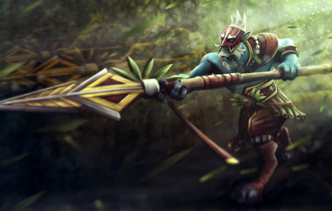 Photo wallpaper mask, spear, dota 2, Azwraith, Phantom Lancer