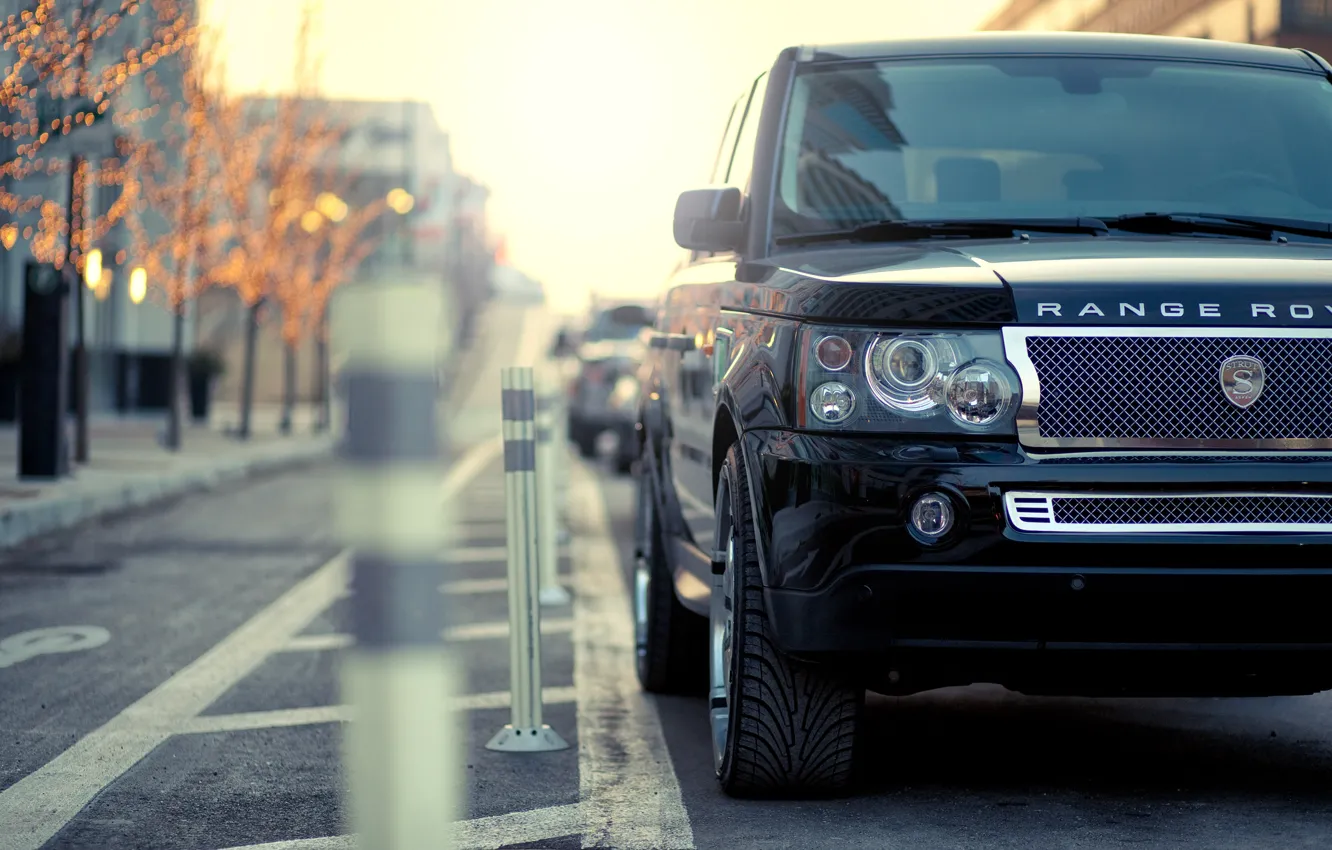 Photo wallpaper the city, Parking, range rover, range Rover