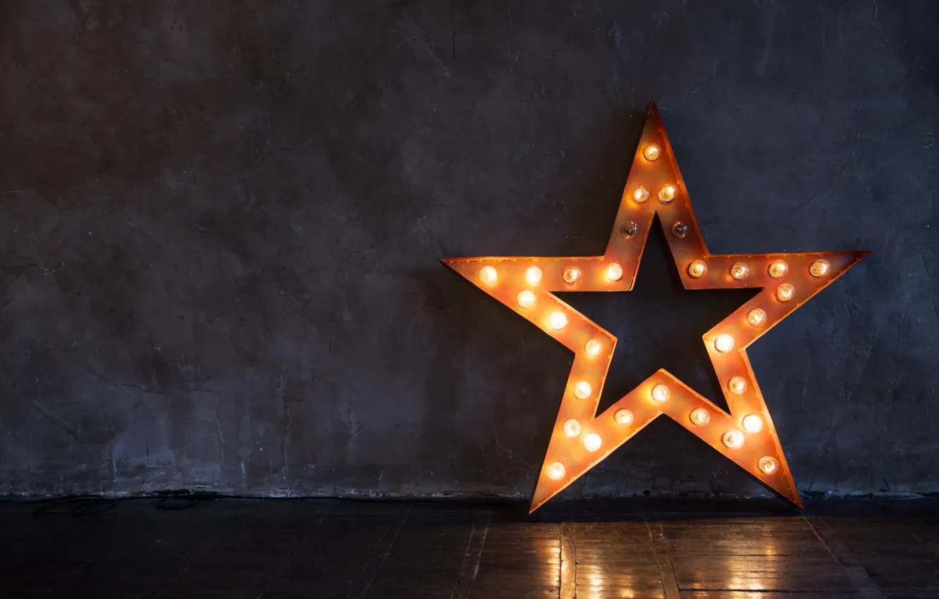 Photo wallpaper stars, lamp, stars, light bulb, burns