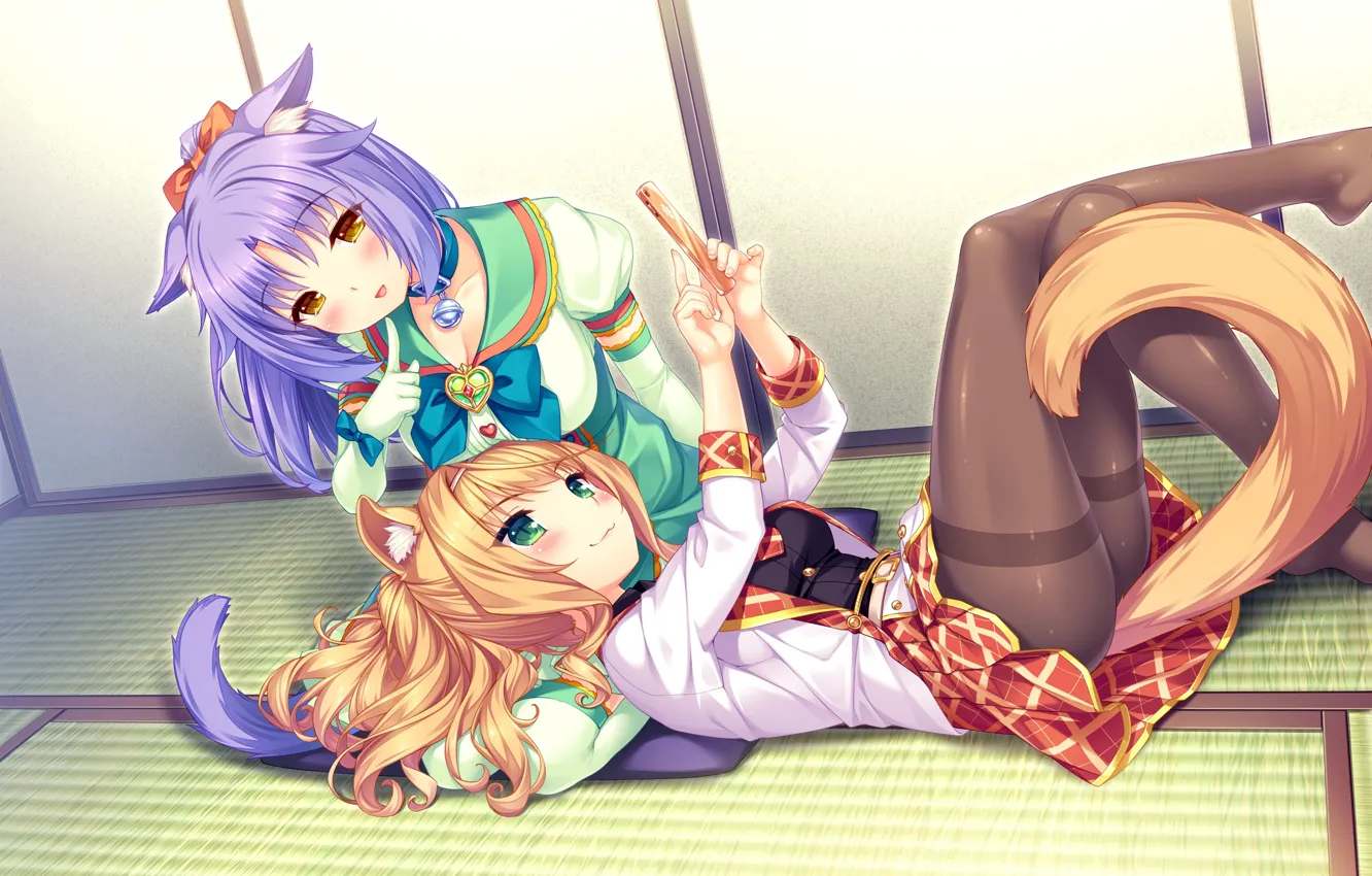 Photo wallpaper girl, room, neko, NekoPara