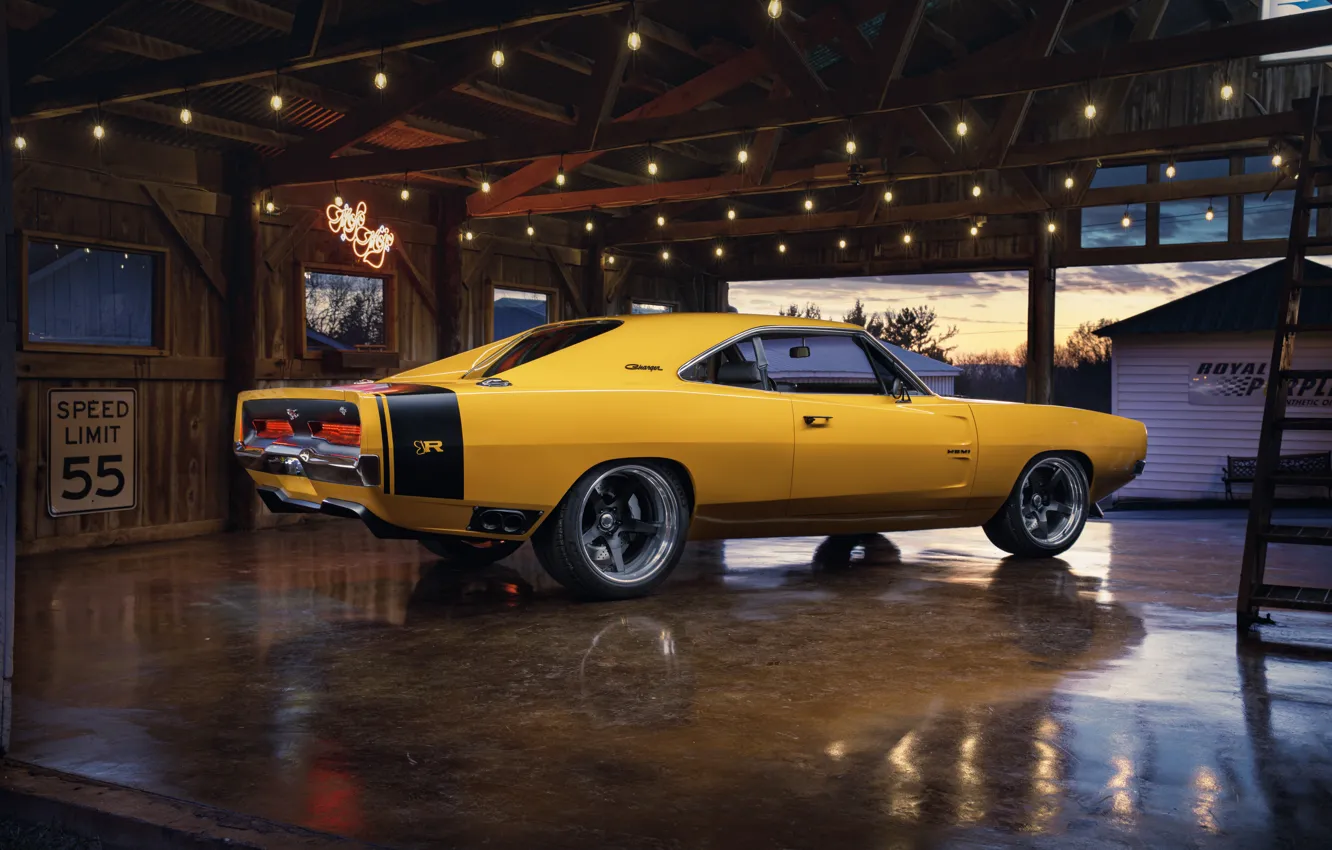 Photo wallpaper yellow, Dodge, Charger, oil CT, Ringbrothers, Dodge Charger Captiv