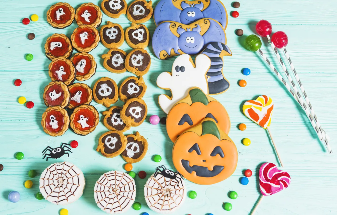 Photo wallpaper cookies, lollipops, cakes