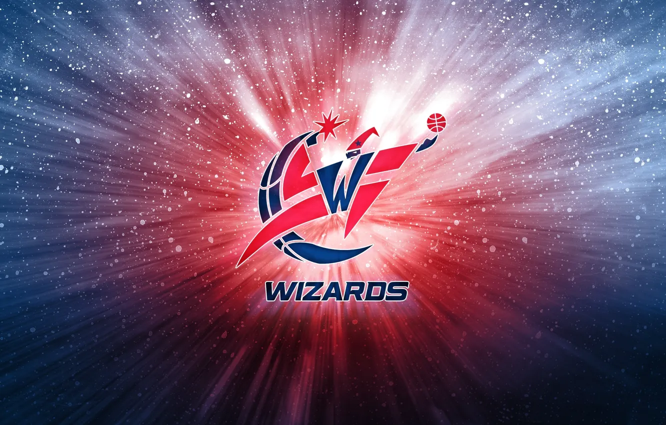 Photo wallpaper Basketball, Background, Washington, Logo, NBA, Master, Washington Wizards, Wizards