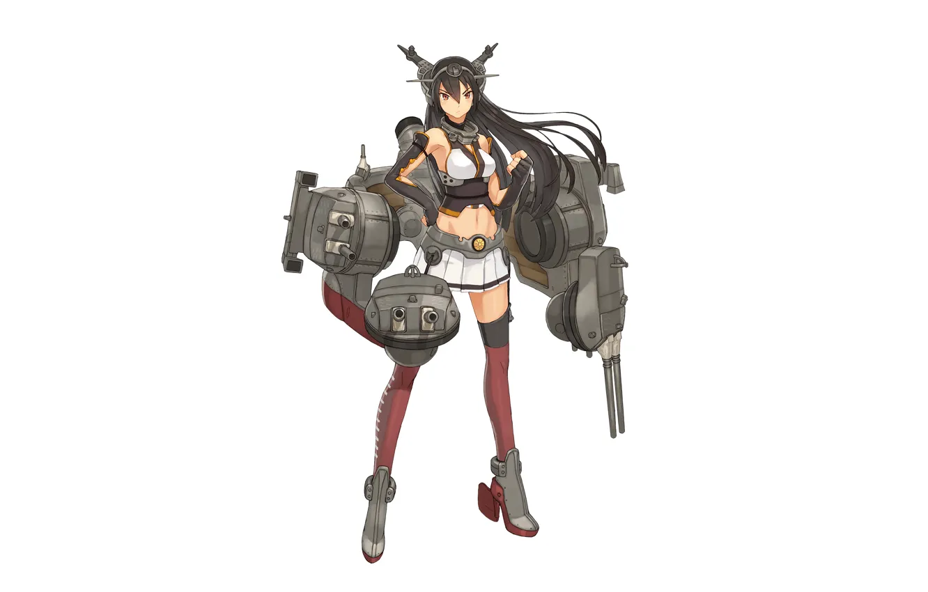 Photo wallpaper girl, sexy, cleavage, thighhighs, long hair, boobs, anime, beautiful