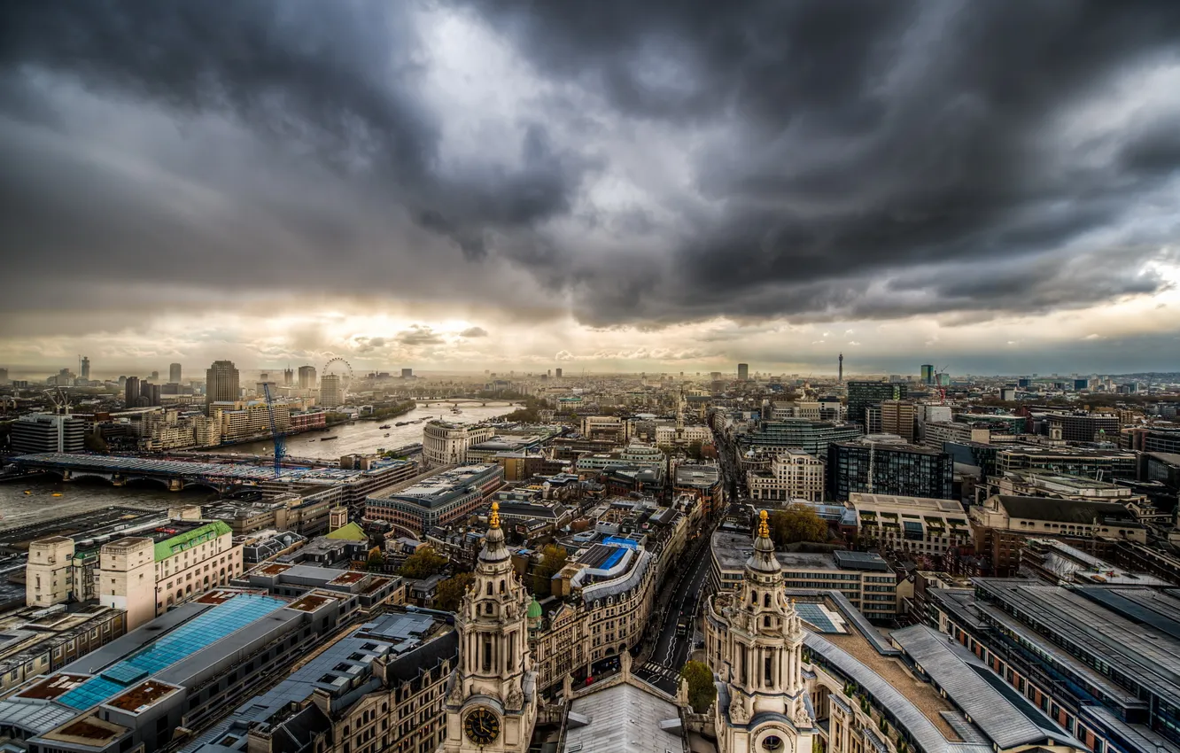 Photo wallpaper the sky, clouds, the city, London