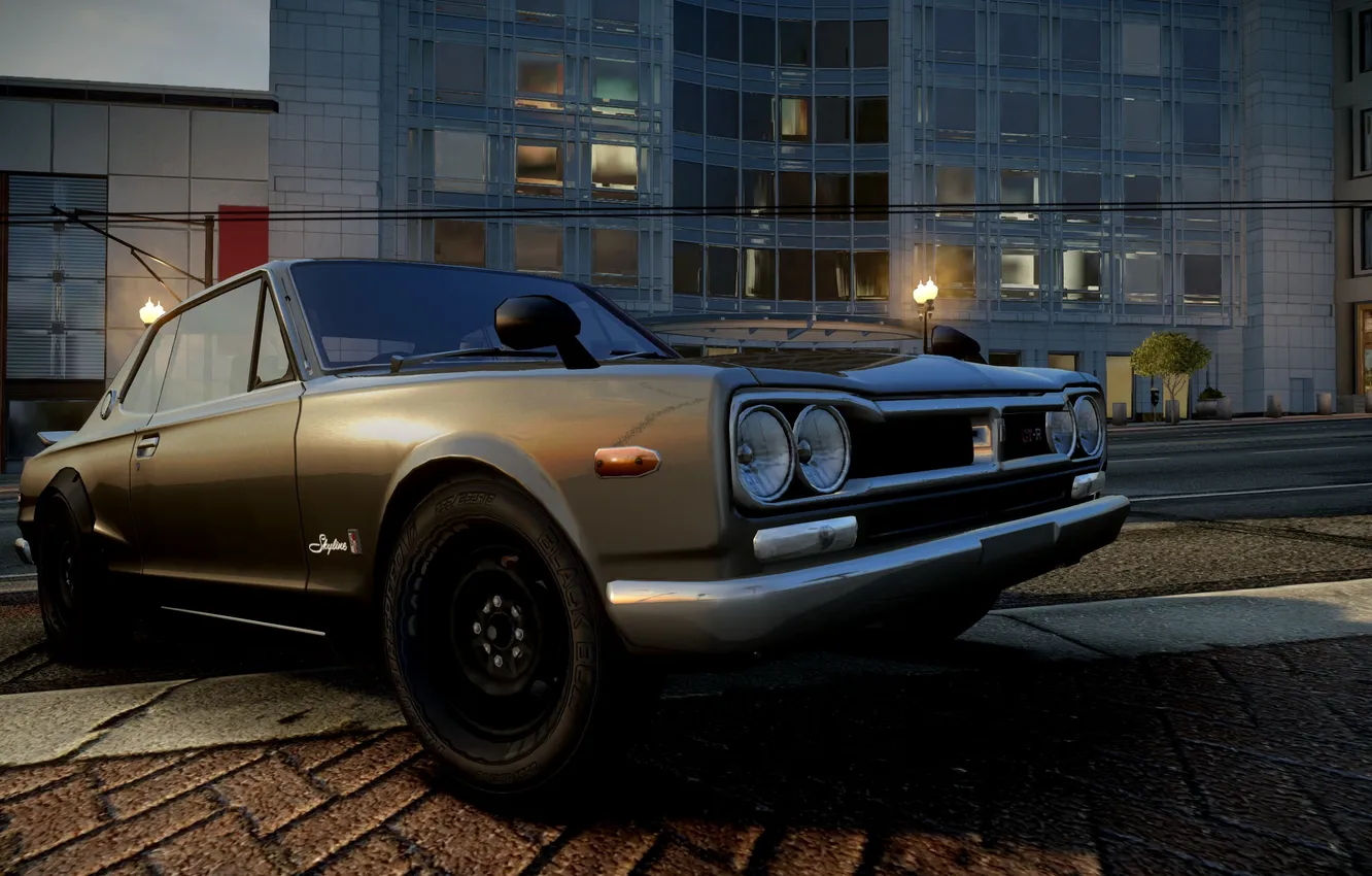 Photo wallpaper the city, lights, classic, Need for Speed The Run, Nissan Skyline GT-R