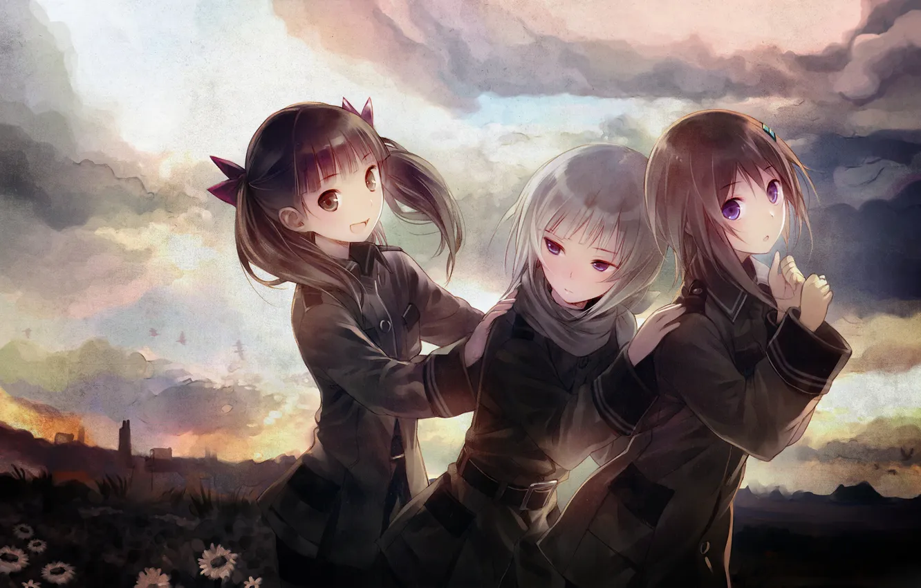 Photo wallpaper girl, Sora no woto, the sound of the sky