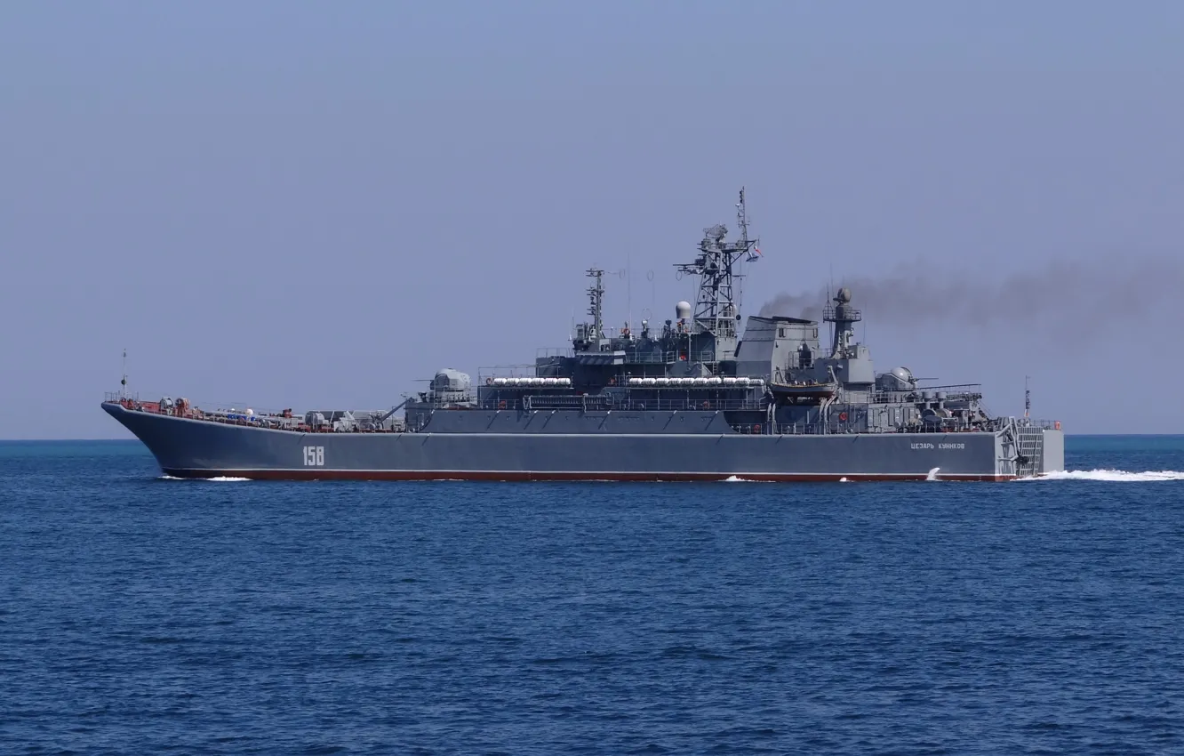 Photo wallpaper ship, large, Navy, On The Go, landing, The black sea fleet, BDK, the project 775