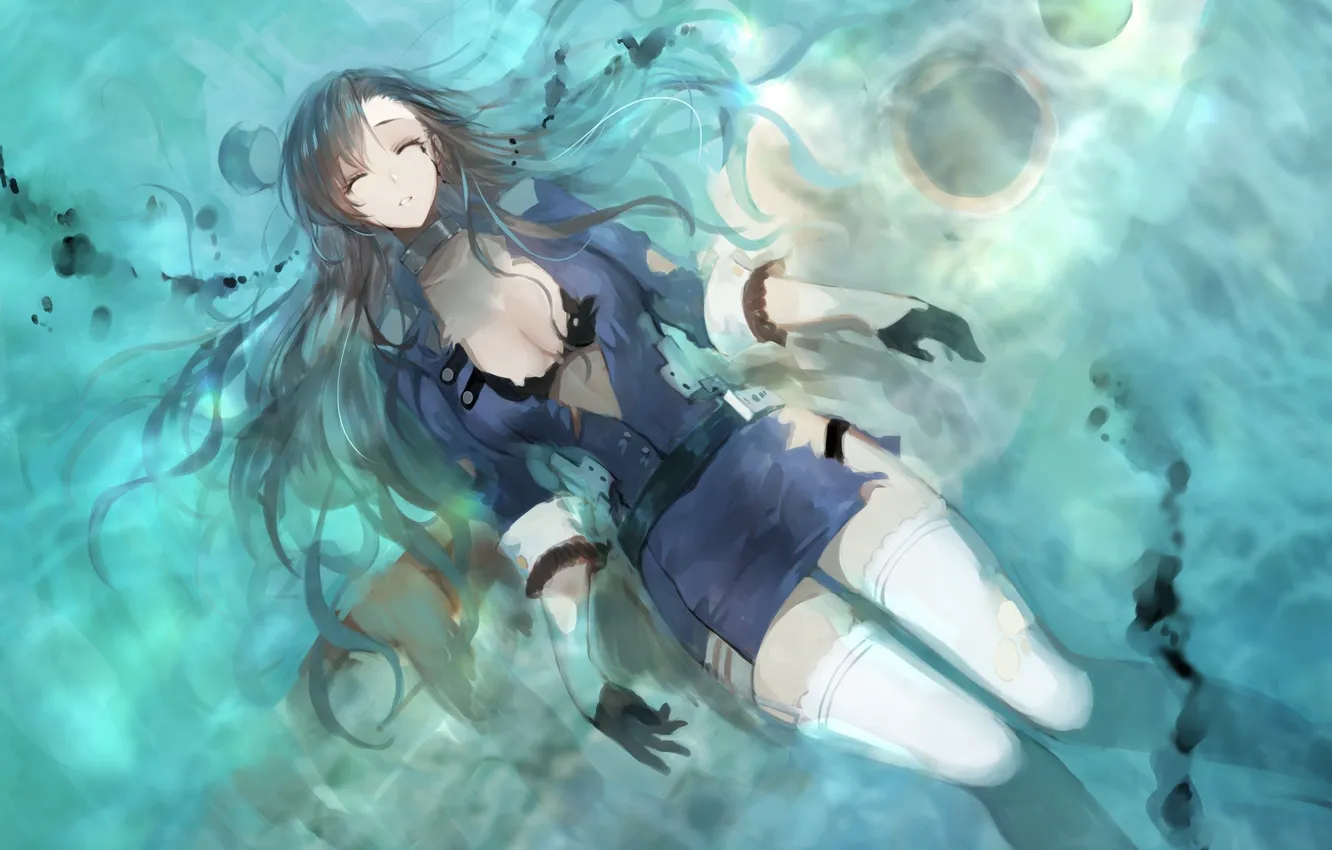 Photo wallpaper kawaii, girl, anime, brunette, asian, oppai, bishojo, Wather