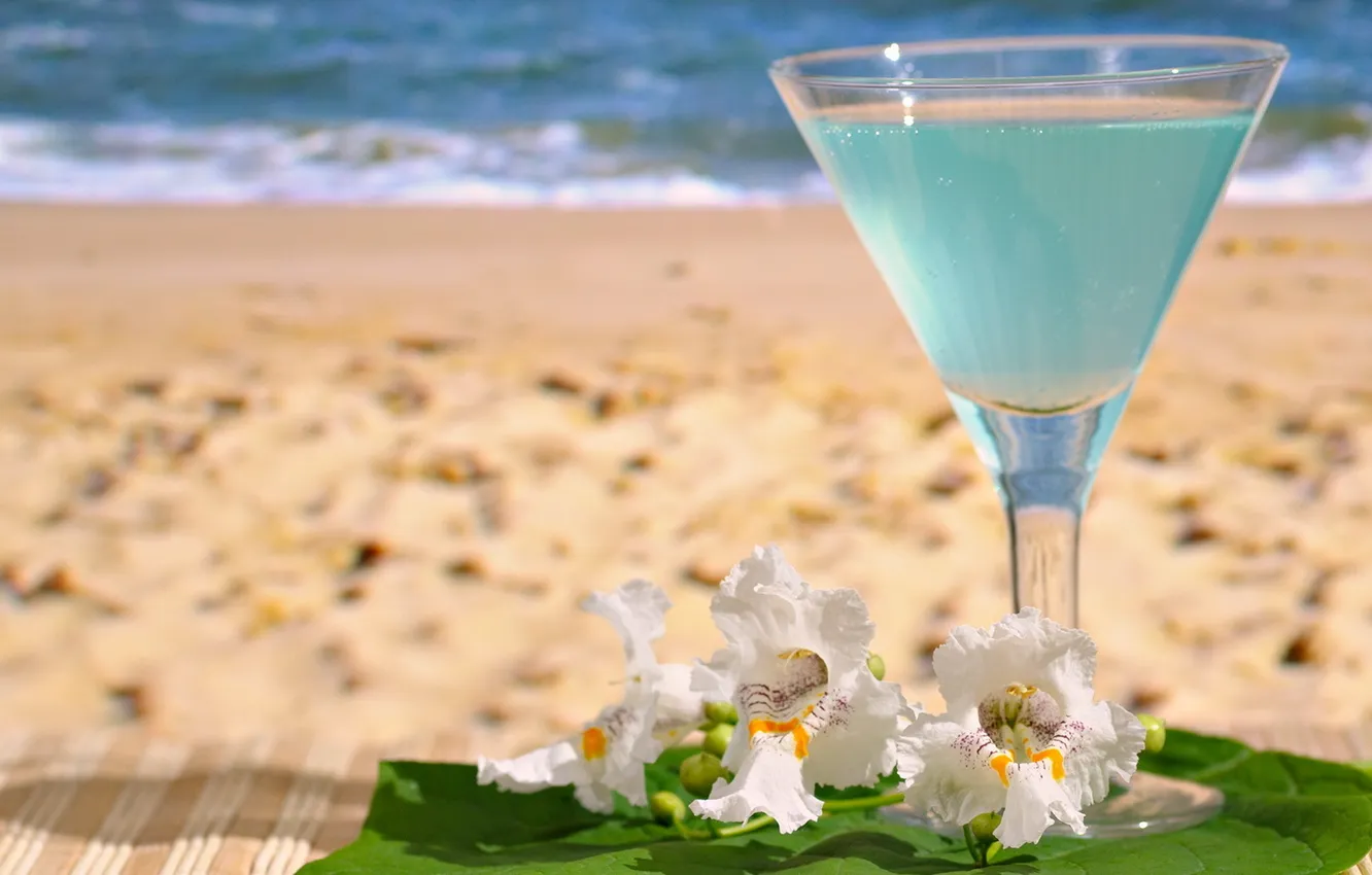 Photo wallpaper beach, glass, Orchid