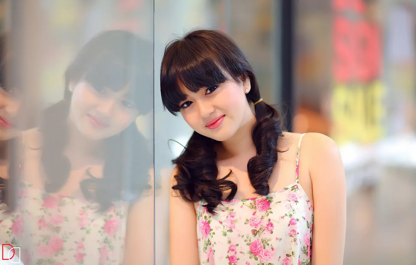 Photo wallpaper look, girl, Asian