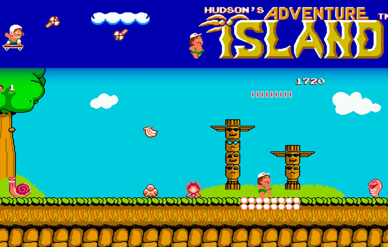Photo wallpaper retro, NES, Nintendo, island Adventure