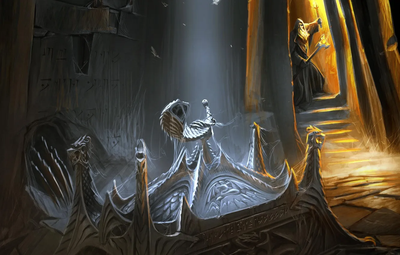 Photo wallpaper artifact, the old man, Skyrim, Skyrim, The Elder Scrolls