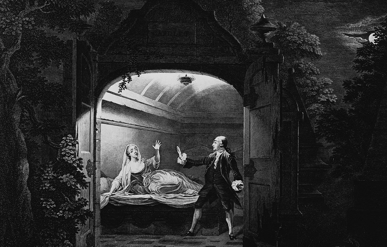 Photo wallpaper 1765, Mr Garrick and Miss Bellamy, in the characters, of Romeo and Juliet