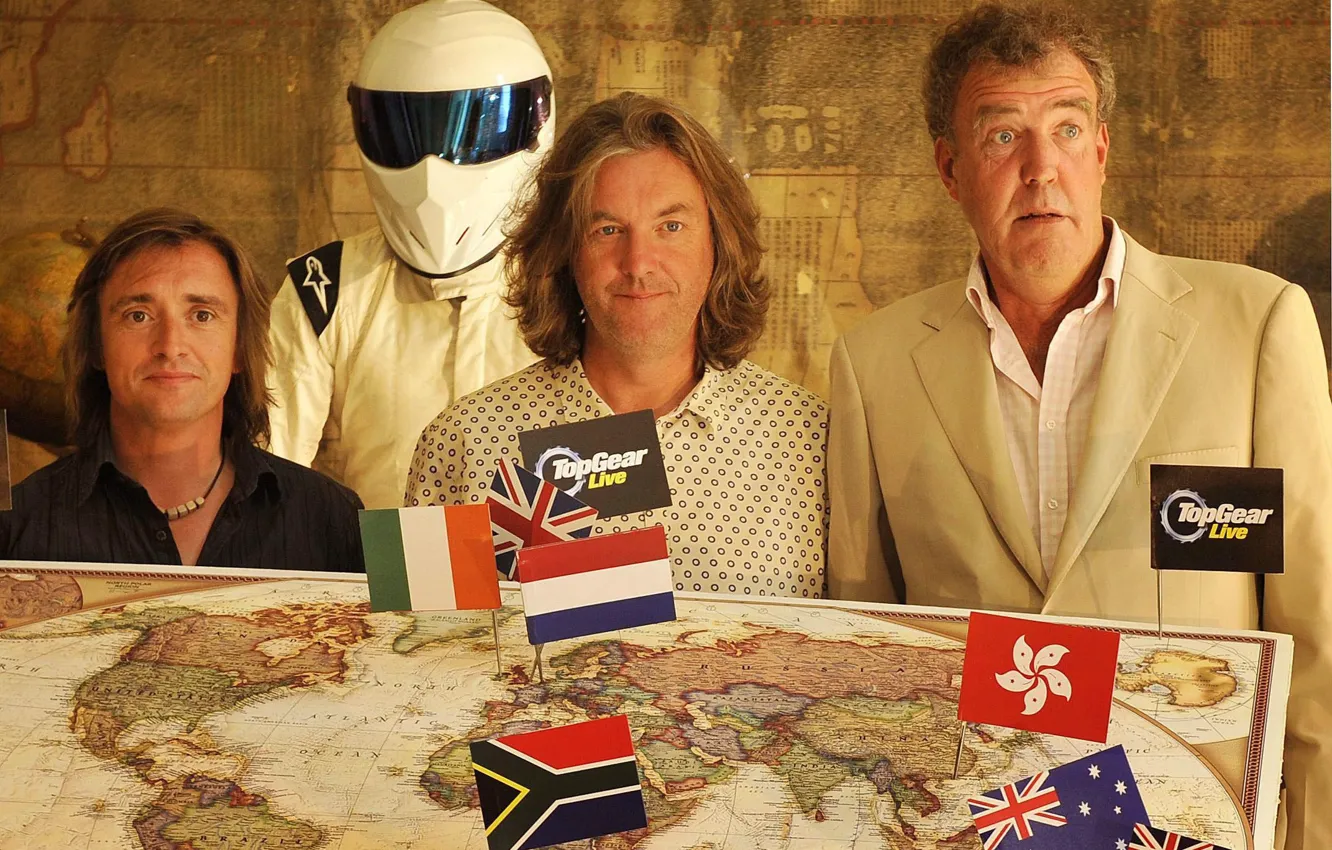Photo wallpaper map, Jeremy Clarkson, Top Gear, Stig, Jeremy Clarkson, Richard Hammond, James May, Richard Hammond