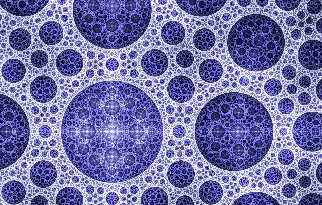 Photo wallpaper circles, blue, pattern