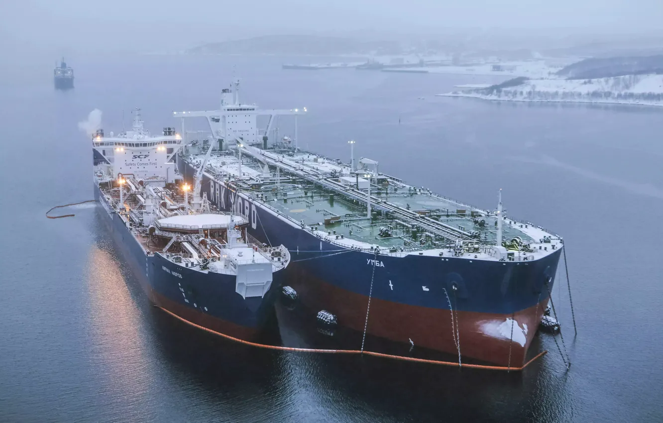 Photo wallpaper Ship, The ship, Tanker, Murmansk, Kola Bay
