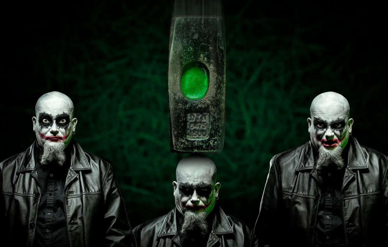 Photo wallpaper composition, self portrait, Whack a Joker