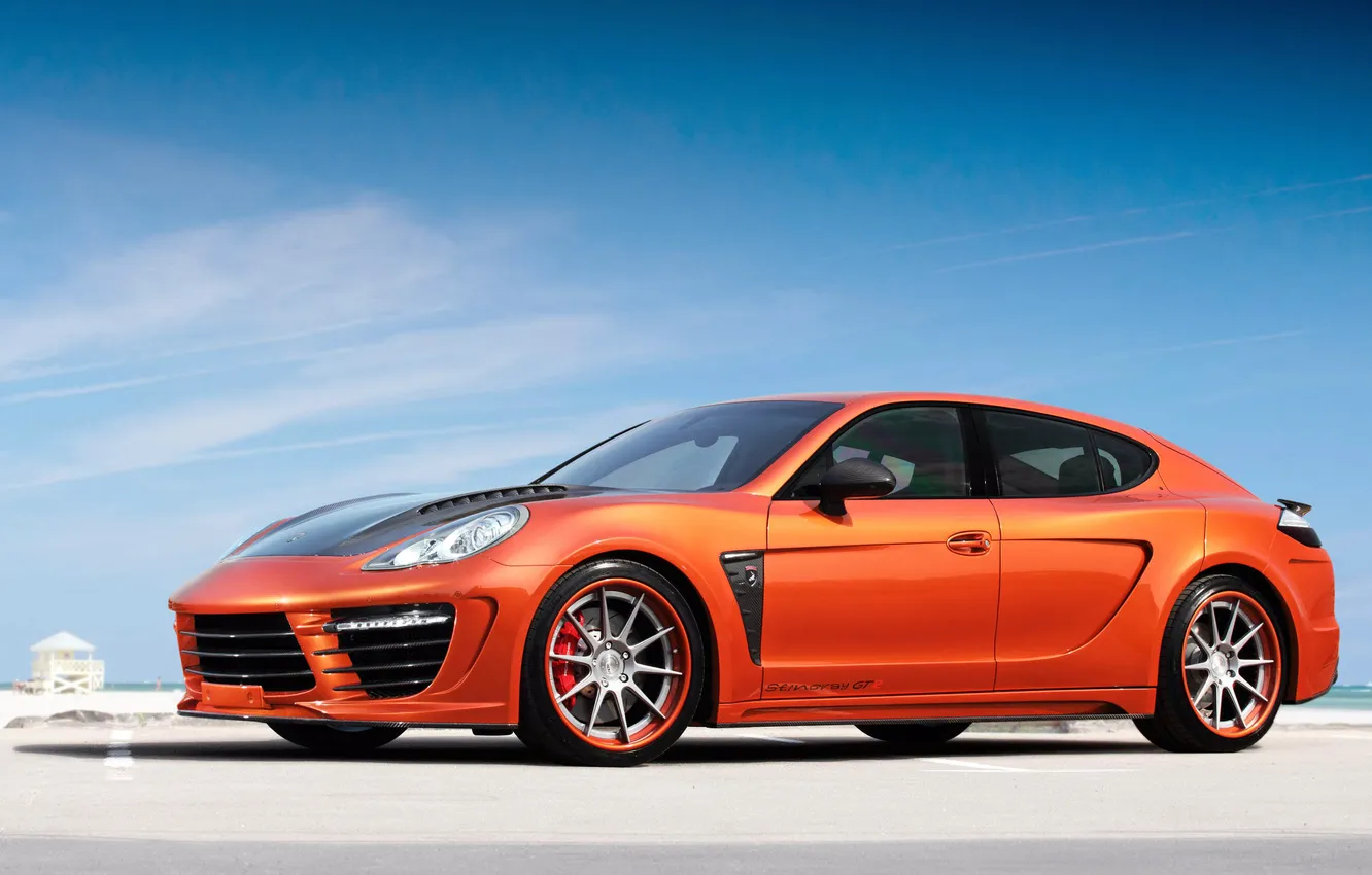 Photo wallpaper the sky, tuning, Porsche, Panamera, side view, Stingray GTR, Porsche Panamera