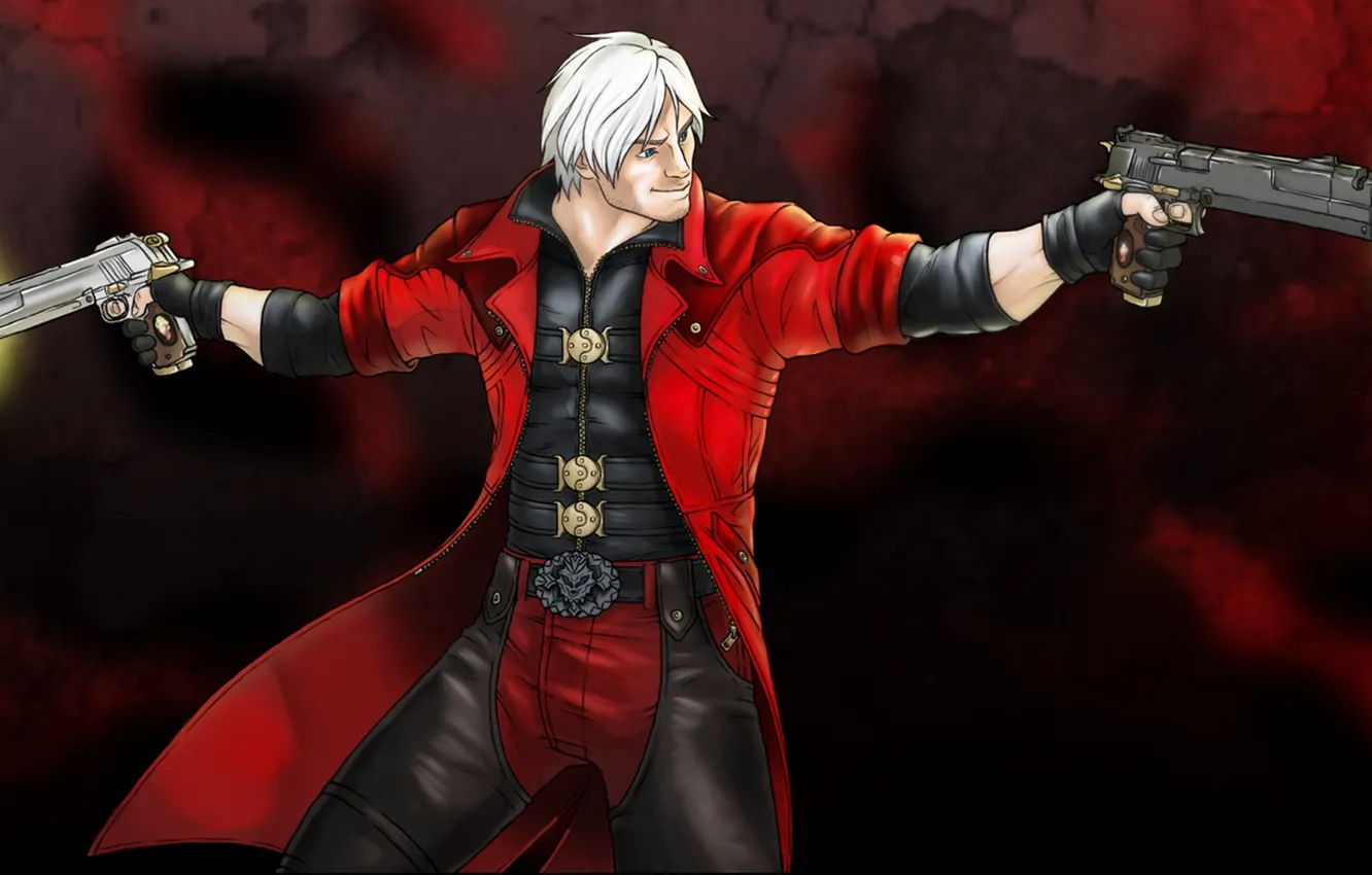 Photo wallpaper gun, hair, white, Dante, DMC, Capcom, Devil May Cry