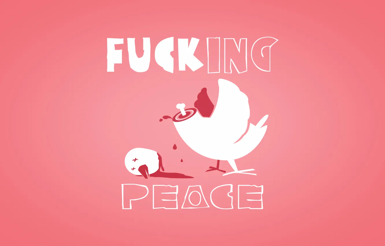 Photo wallpaper chicken, Peace fuck, headless