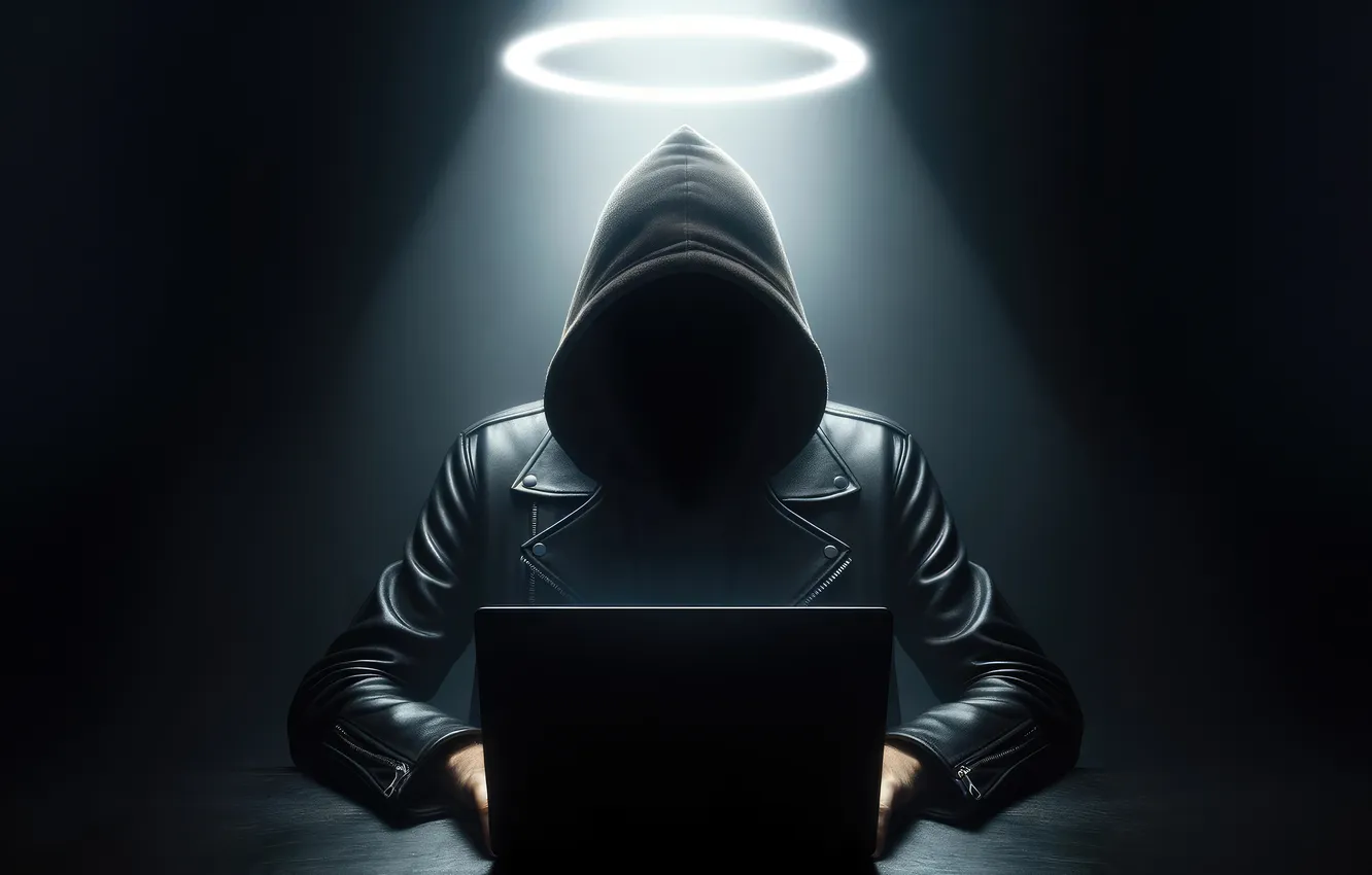 Photo wallpaper white, hat, angels, hacker