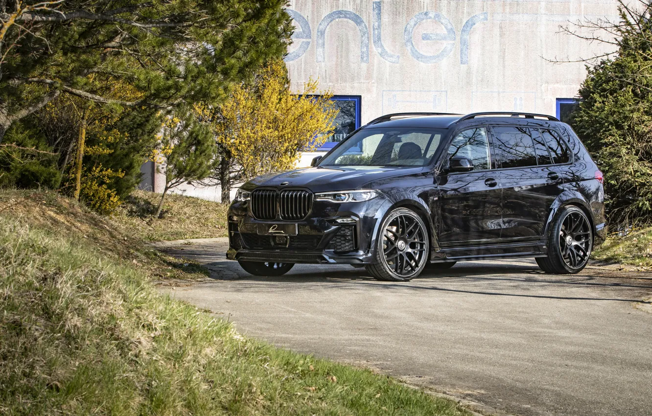 Photo wallpaper road, forest, BMW, BMW, jeep, forest, road, Front