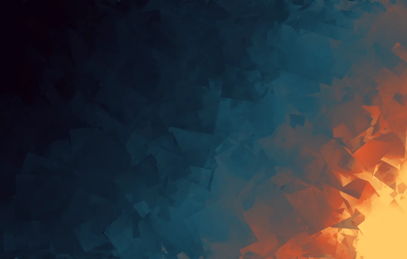 Photo wallpaper sky, yellow, blue, art, sun, dark blue