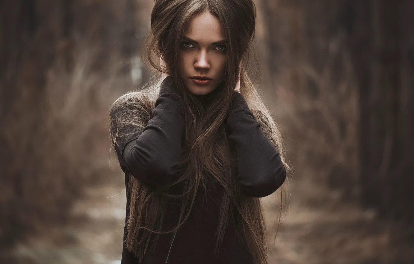 Photo wallpaper girl, sweetheart, hair, brunette, girl, beautiful, cutie, blue eyes