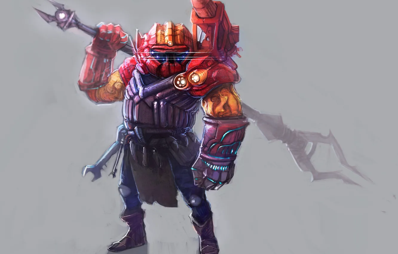 Photo wallpaper art, dota 2, Clockwerk, Rufflovin