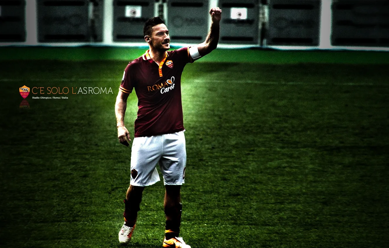 Photo wallpaper wallpaper, Italy, Legend, football, player, Sport, AS Roma, Francesco Totti