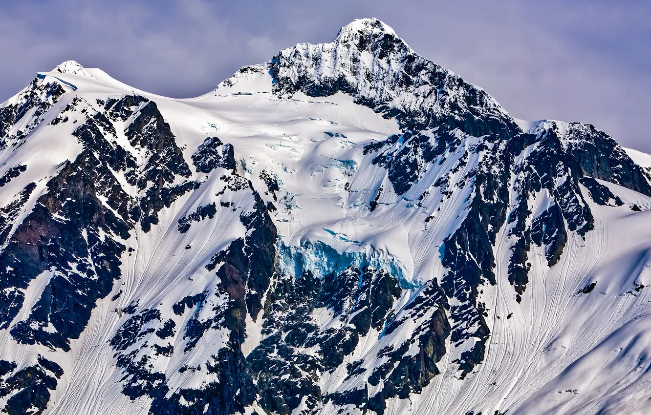Photo wallpaper snow, mountains, slope
