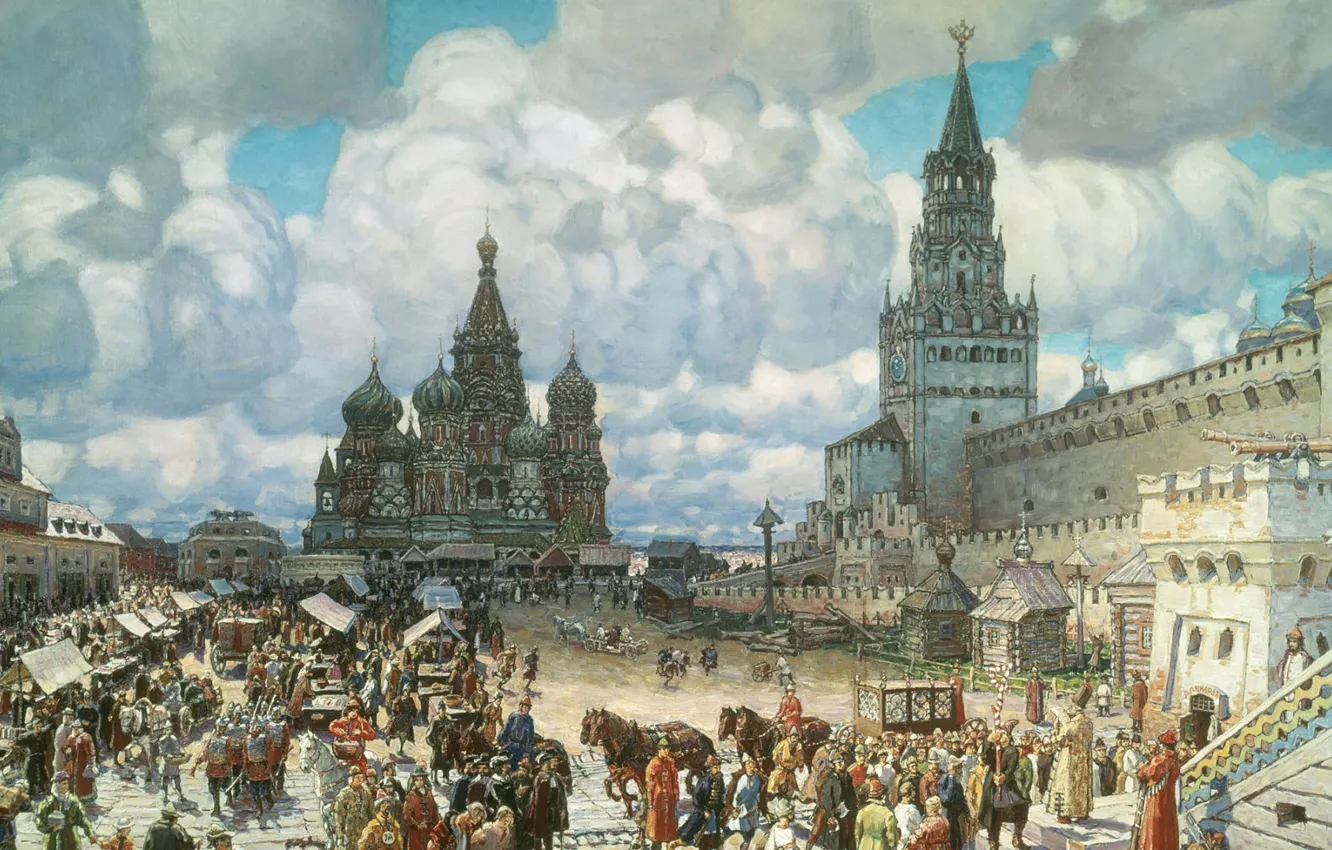 Photo wallpaper oil, picture, Russia, red square, Vasnetsov V. M.