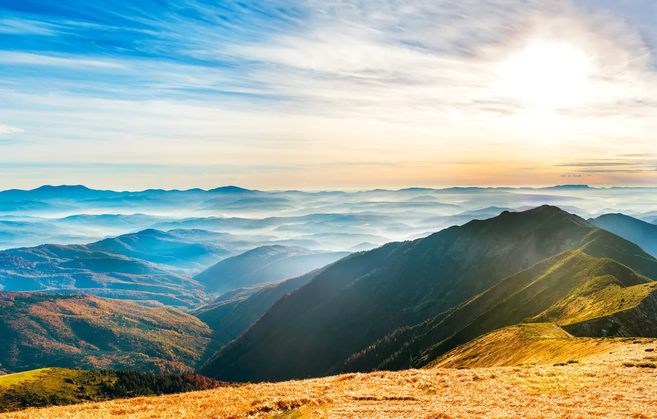 Photo wallpaper the sky, landscape, mountains, nature